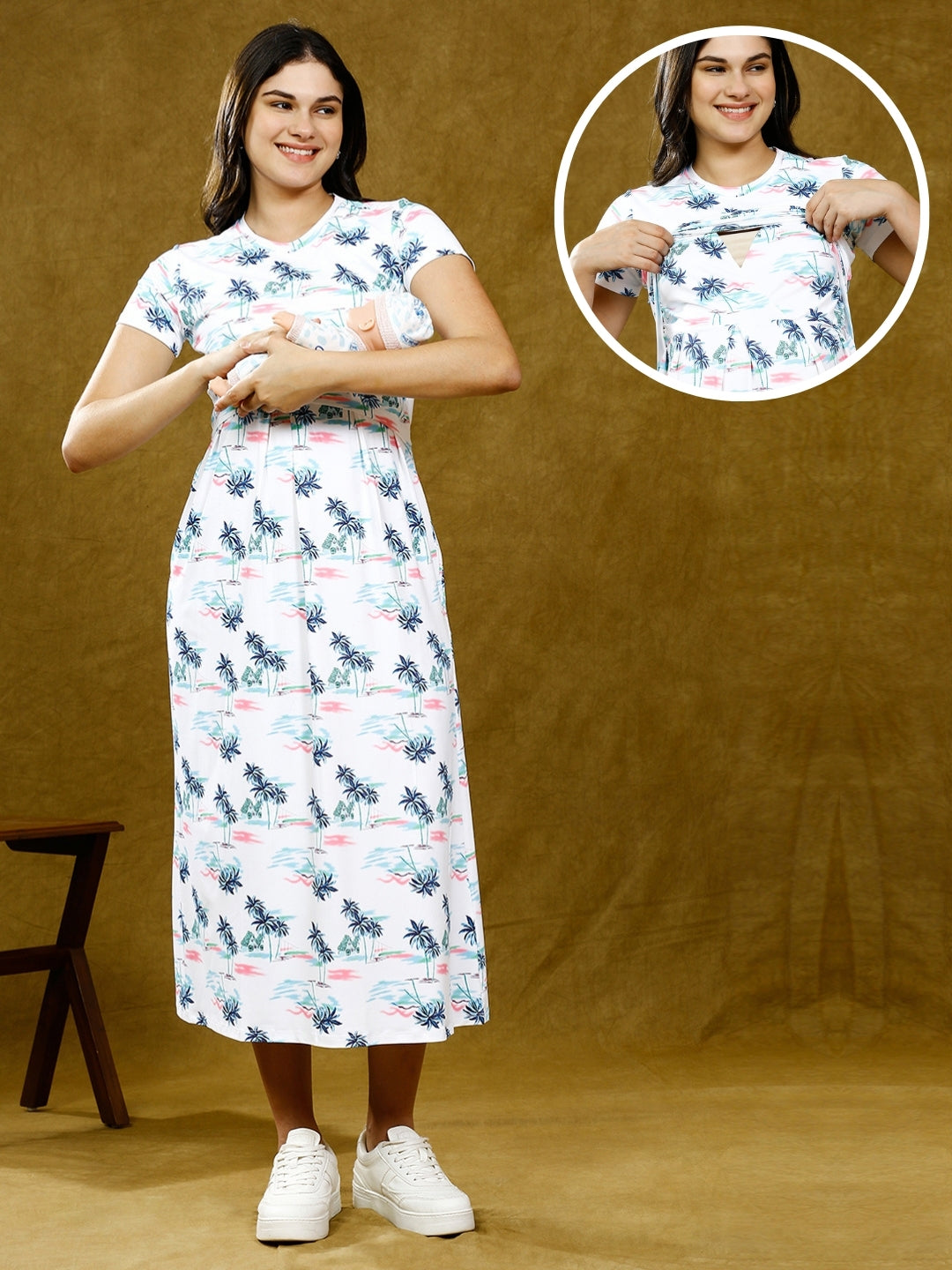 ELEVATE IN ZIPLESS NURSING DRESS WITH POCKETS