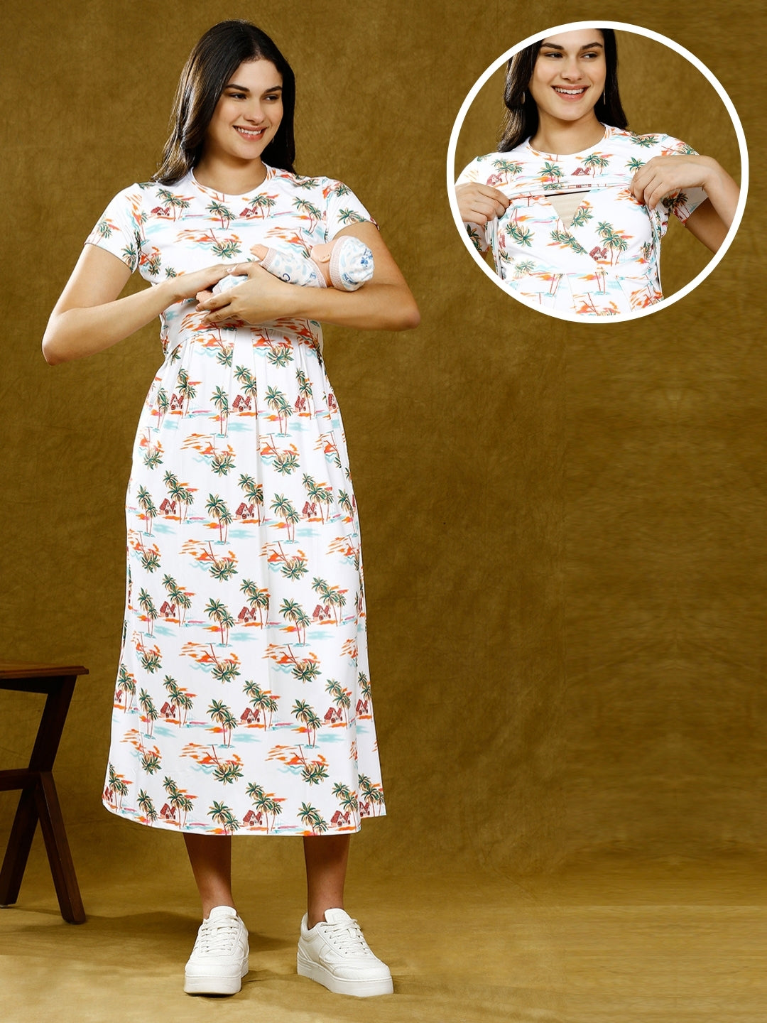ELEVATE IN ZIPLESS PREGNNACY DRESS WITH POCKETS