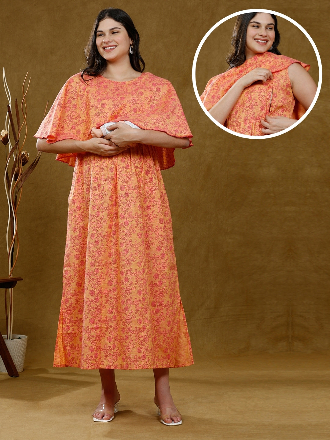 FLAUNT TRENDY MATERNITY PONCHO GOWN