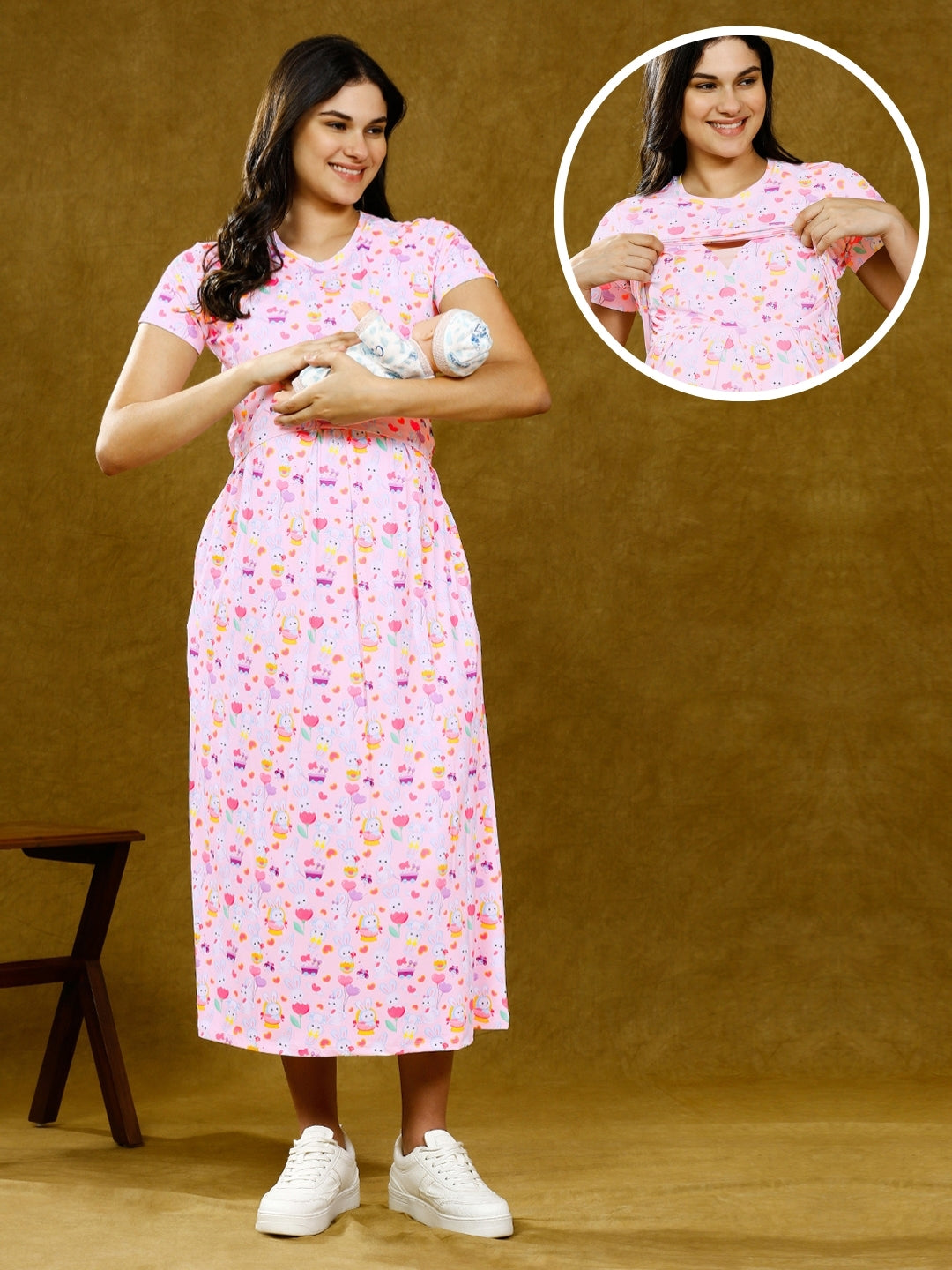 ADORN IN ZIPLESS FEEDING DRESS WITH POCKETS