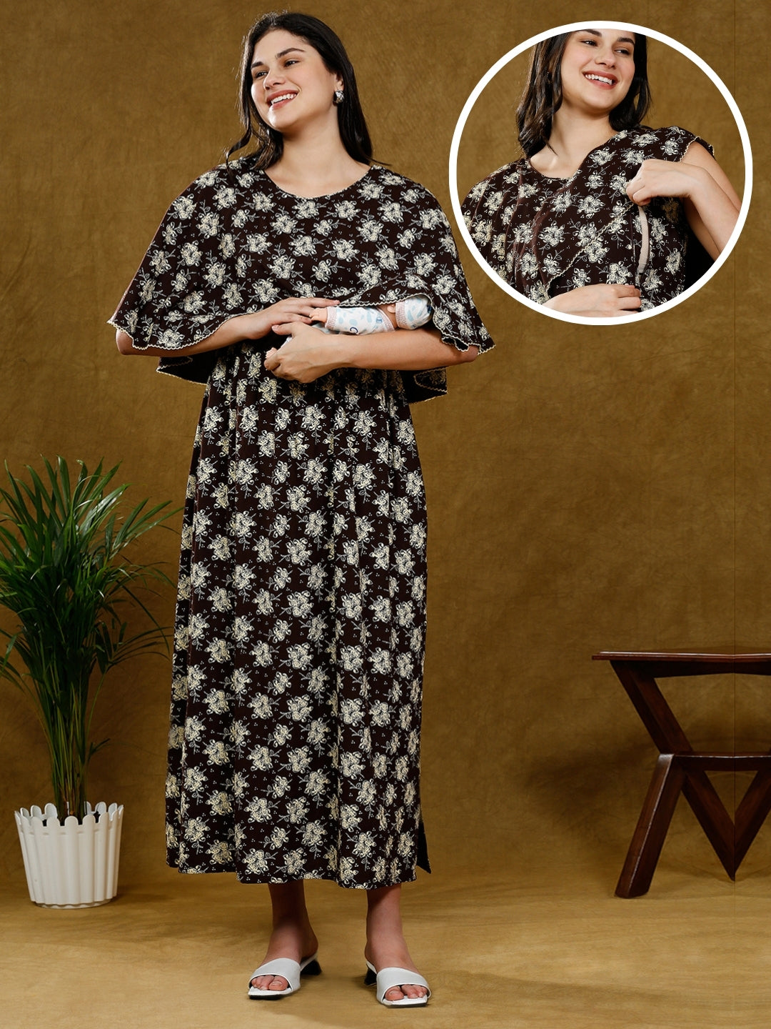 FLAUNT TRENDY PREGNANCY PONCHO GOWN