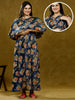 TRENDY MATERNITY PONCHO GOWN WITH ATTACHED CAPE