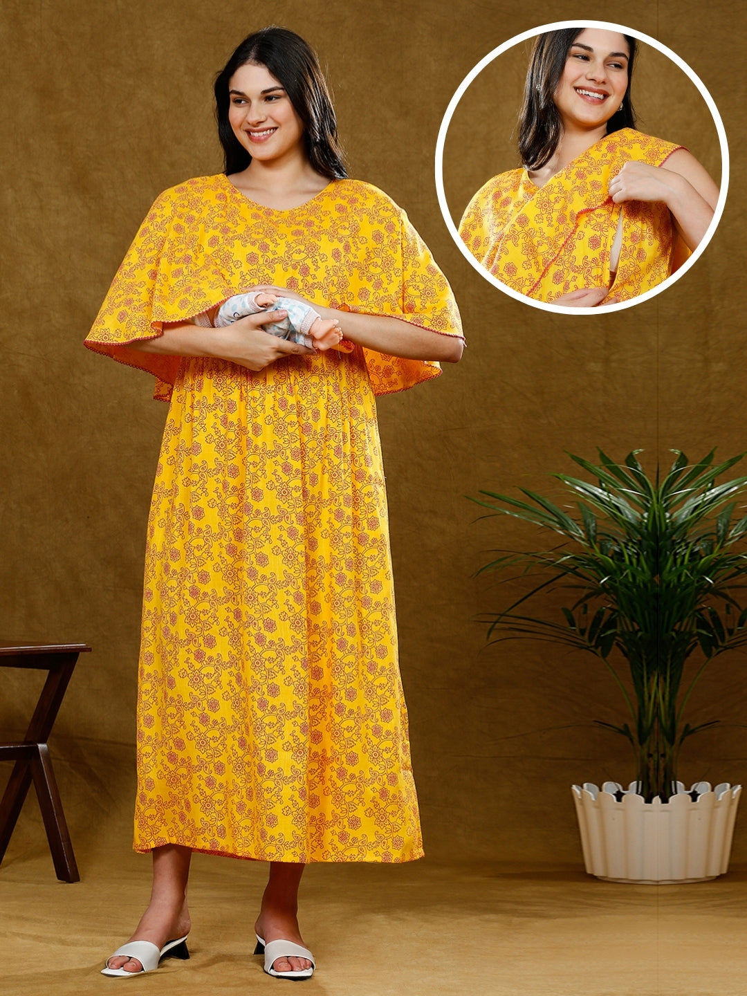 FLAUNT TRENDY NURSING PONCHO GOWN