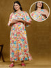 STYLISH FEEDING PONCHO GOWN WITH ATTACHED CAPE