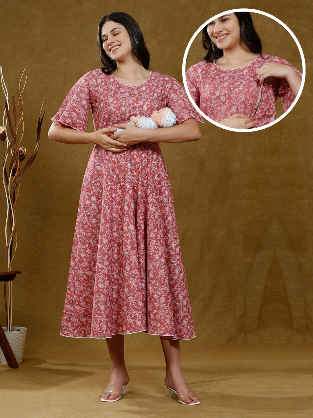 TRENDY MATERNITY FLARE KURTA WITH POCKET