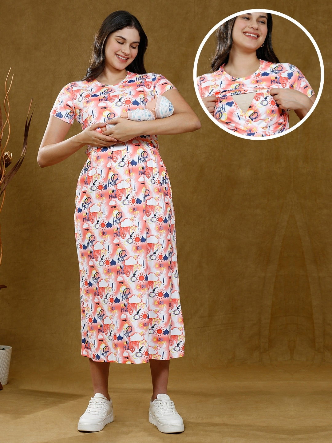 FASHIONISTA ZIPLESS FEEDING DRESS WITH POCKETS