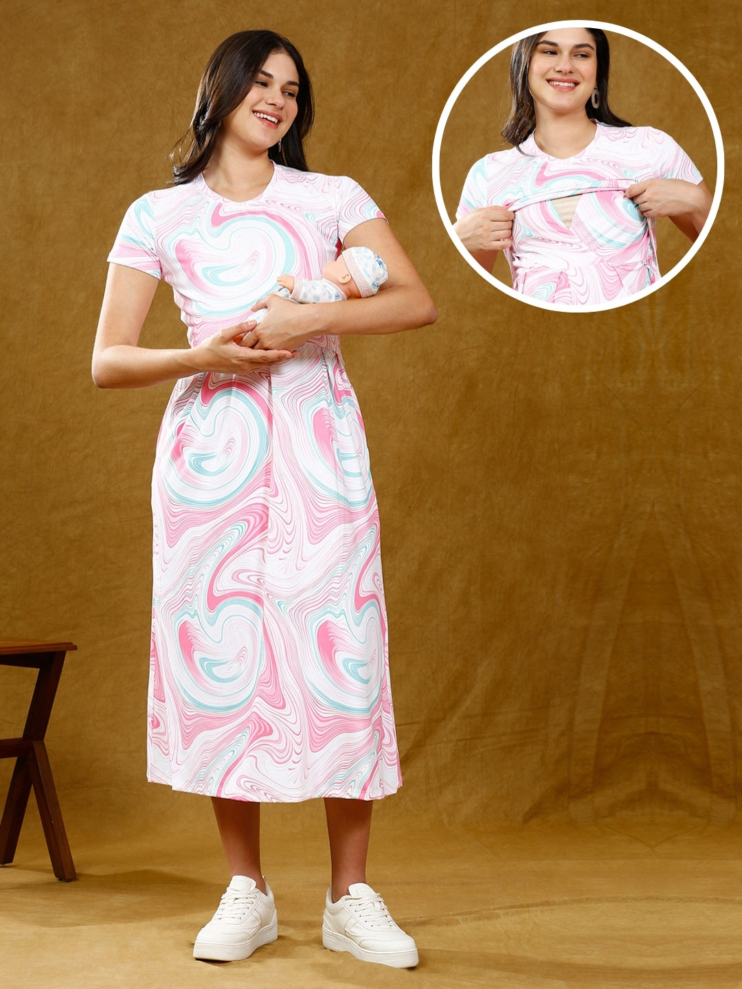 FASHIONISTA ZIPLESS PREGNANCY DRESS WITH POCKETS