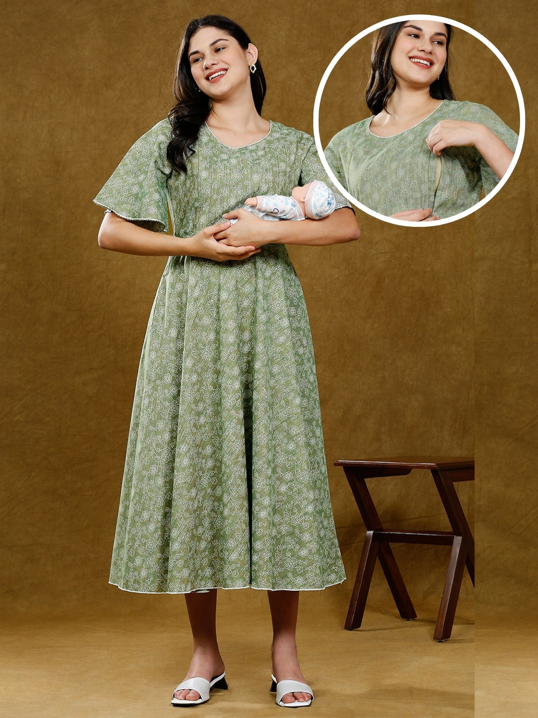 TRENDY NURSING FLARE KURTA WITH POCKET