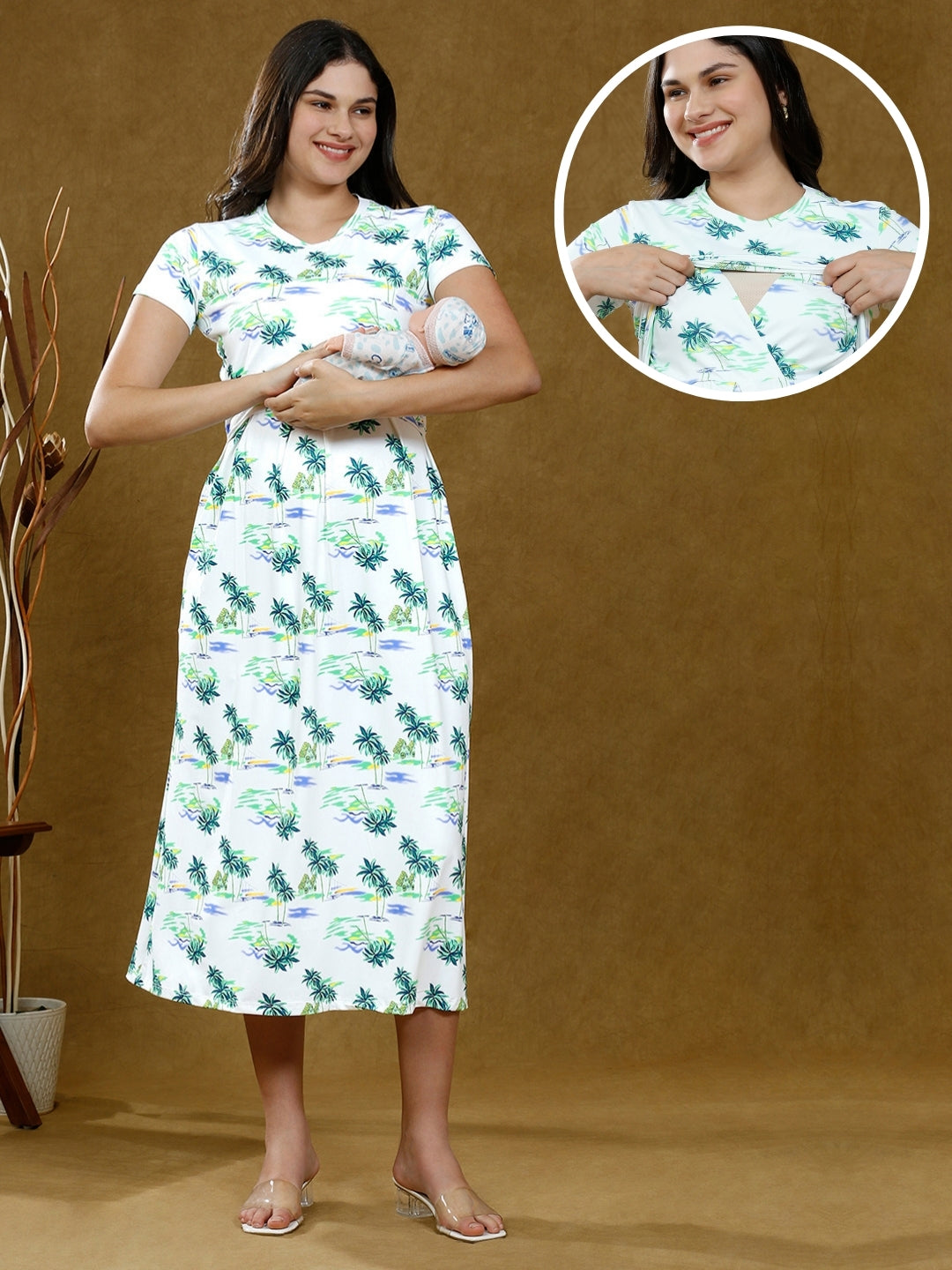 ELEVATE IN ZIPLESS MATERNITY DRESS WITH POCKETS