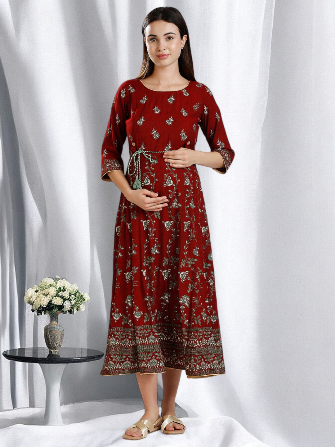 CLASSIC ETHNIC MATERNITY ANARAKALI FOR WOMEN