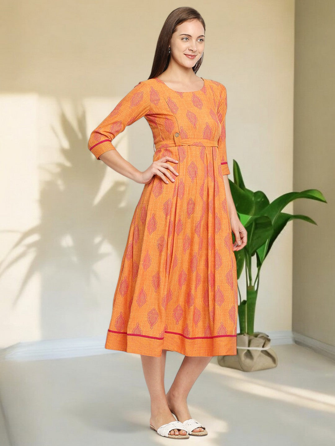 VIBRANT NURSING FLARED KURTA FOR WOMEN
