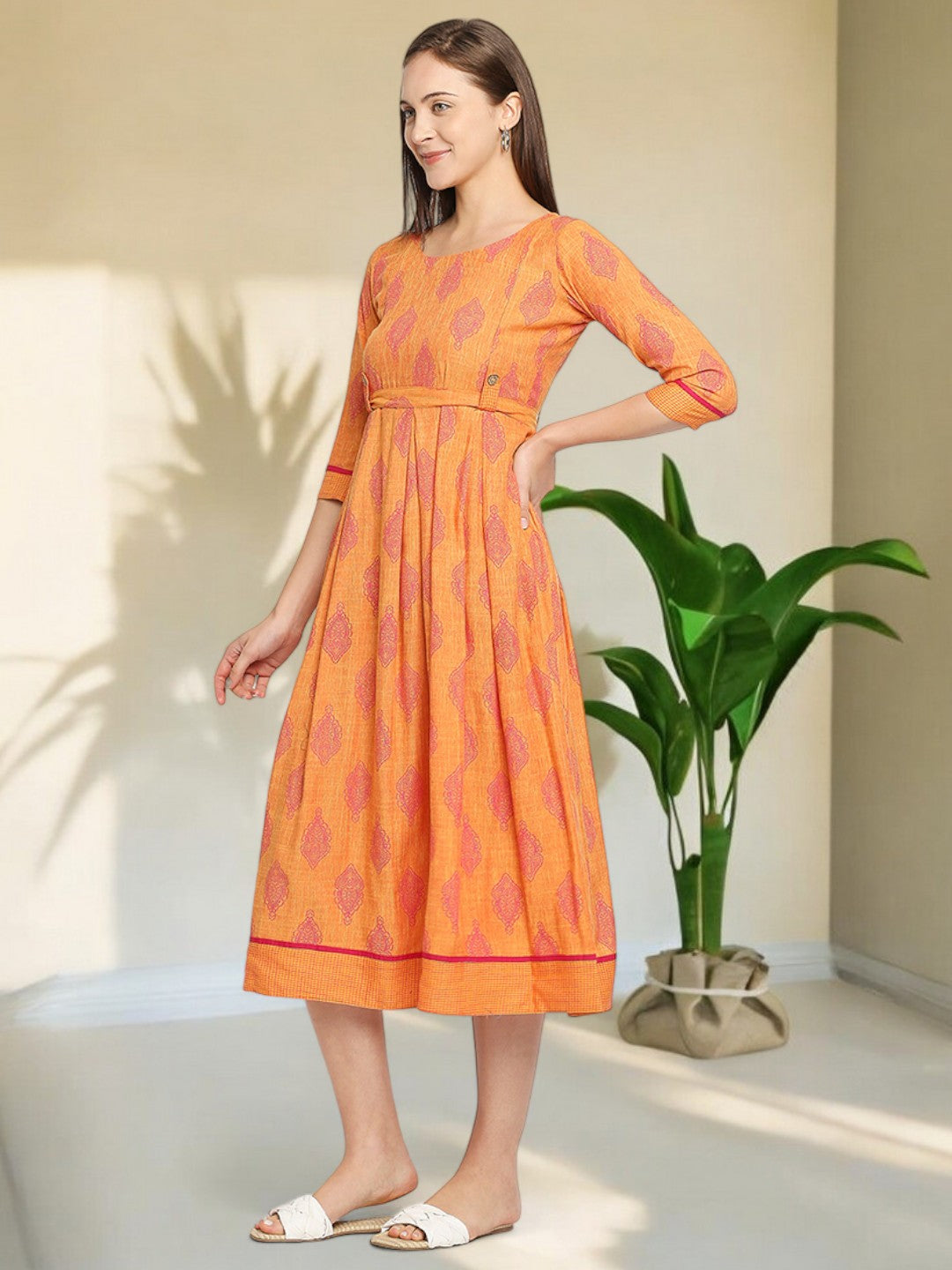 VIBRANT NURSING FLARED KURTA FOR WOMEN