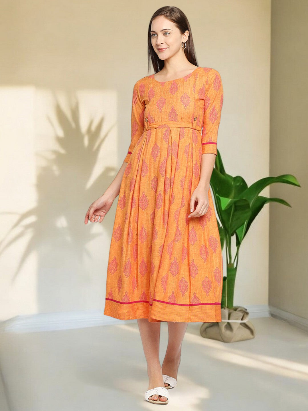 VIBRANT NURSING FLARED KURTA FOR WOMEN
