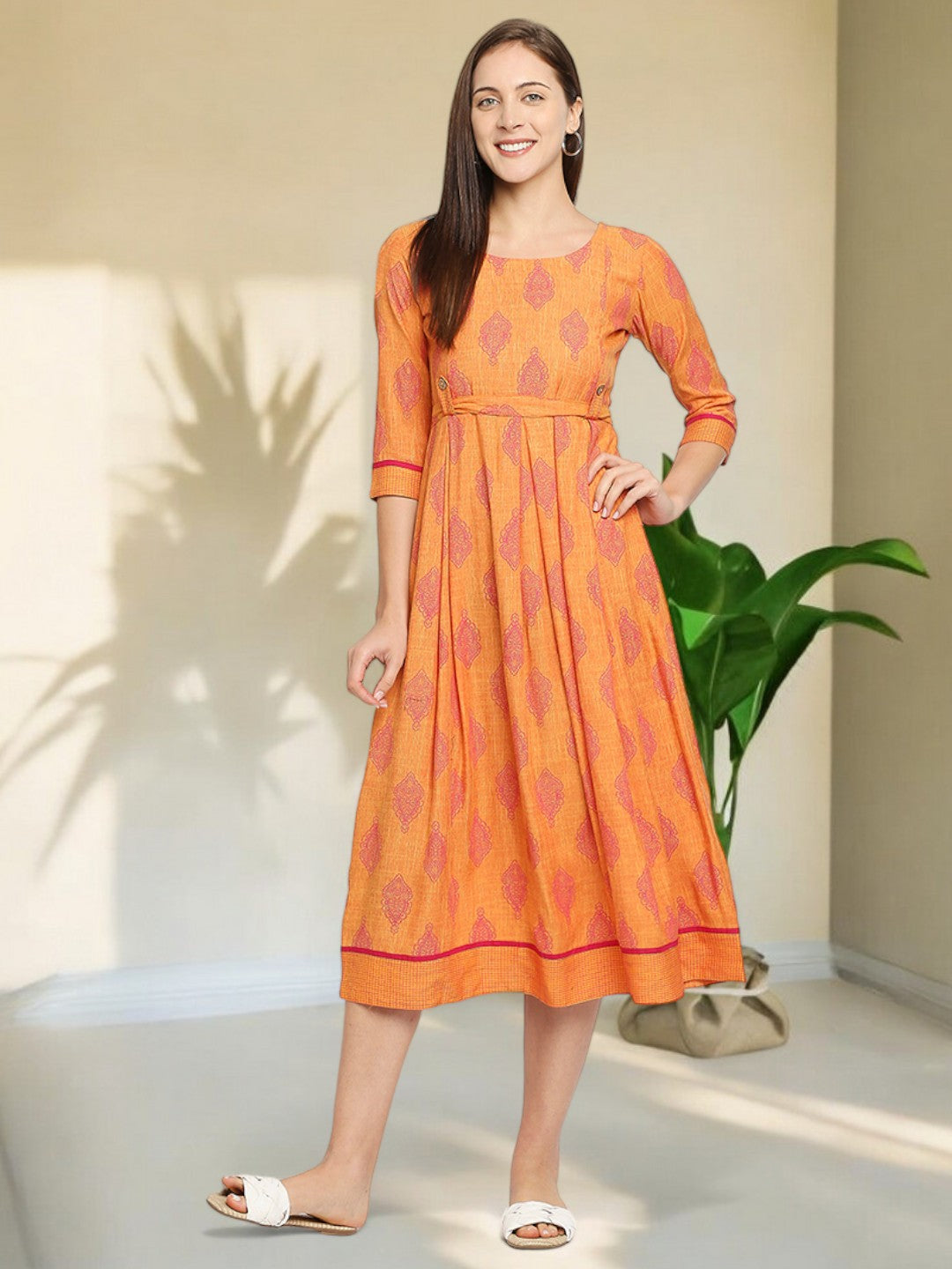 VIBRANT NURSING FLARED KURTA FOR WOMEN