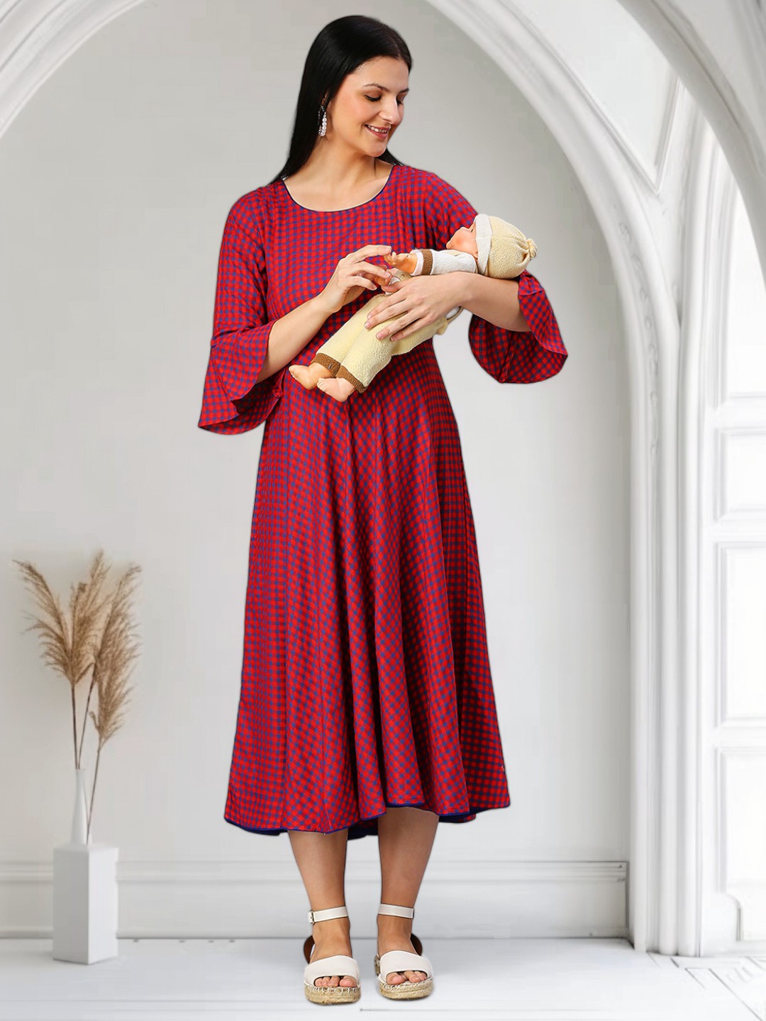 STYLISH MATERNITY FLARED KURTA FOR PREGNANCY