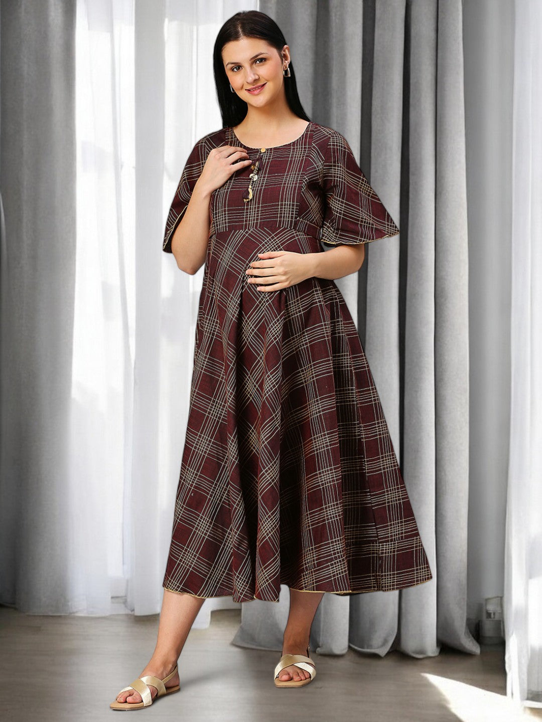 ON-TREND NURSING FLARED KURTA FOR MOTHERS