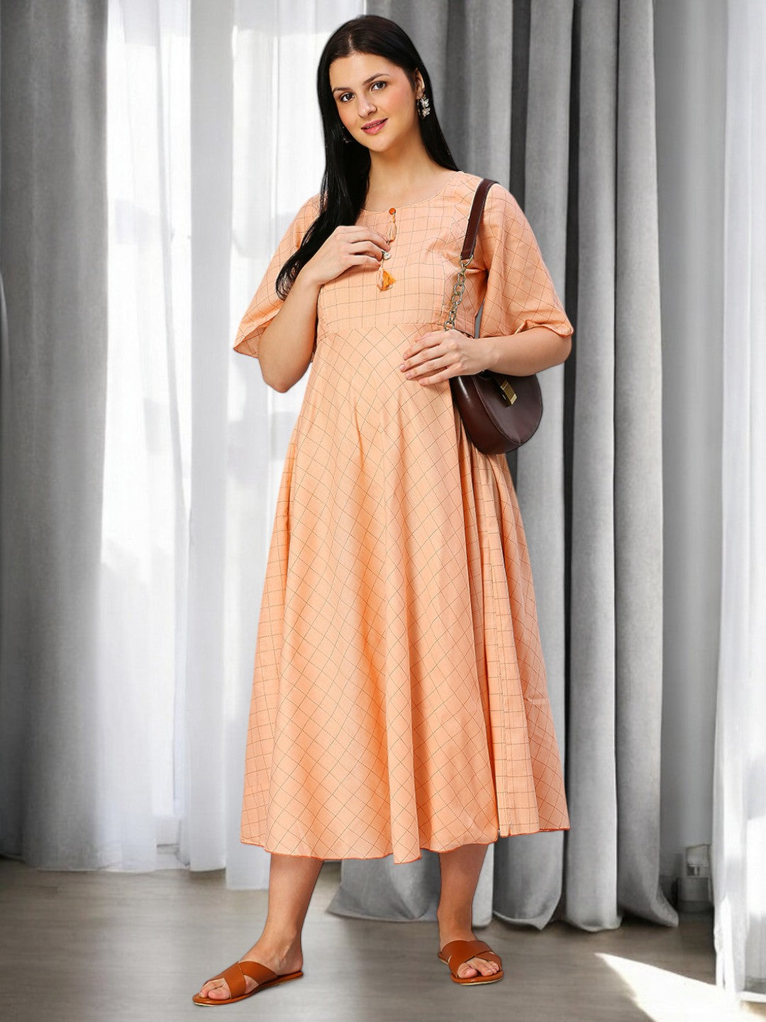 ON-TREND PREGNANCY FLARED KURTA FOR MOTHERS