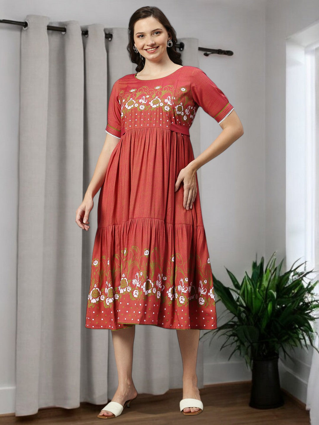 FASHIONABLE FEEDING FLARED KURTA FOR WOMEN