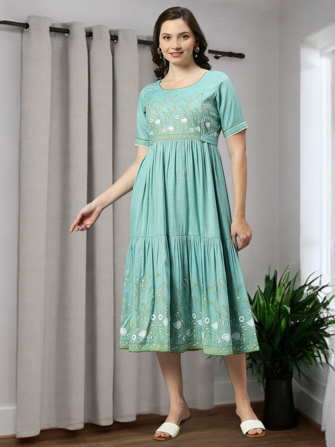FASHIONABLE PREGNANCY FLARED KURTA FOR WOMEN