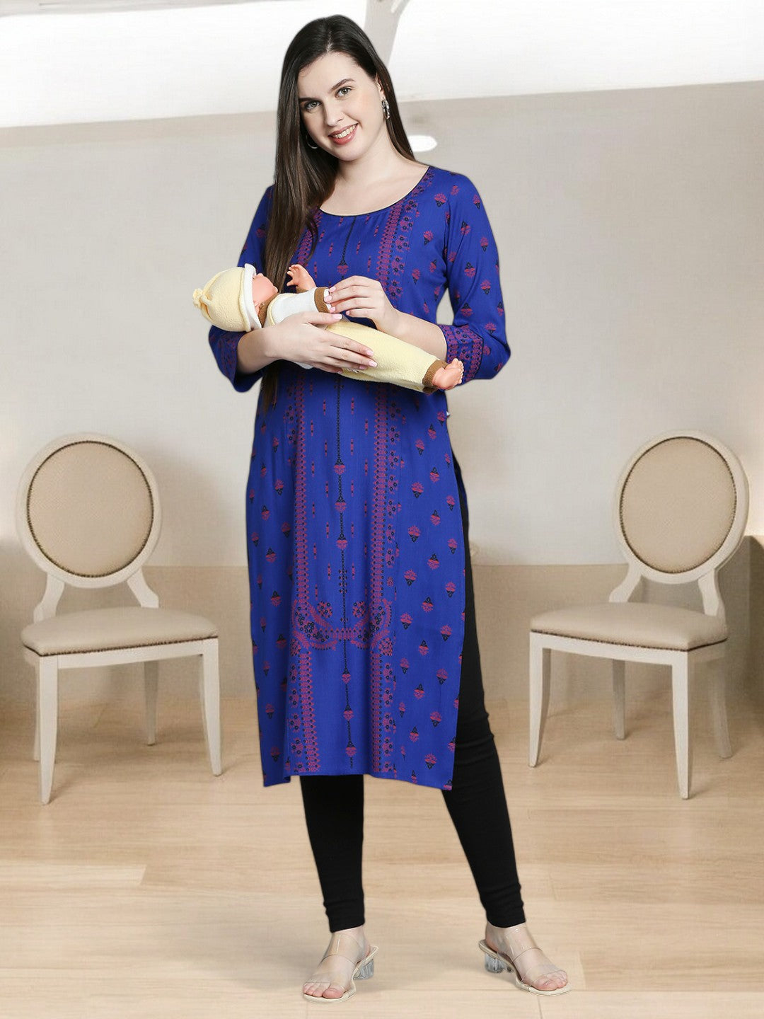 COMFORTABLE STRAIGHT FEEDING KURTA FOR MOTHER