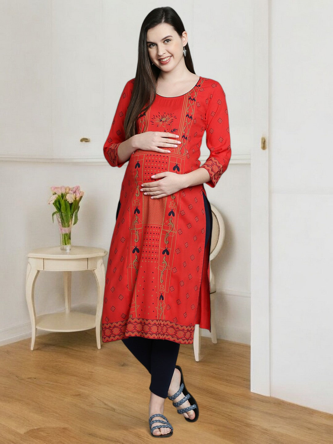 COZY STRAIGHT NURSING KURTA FOR MOTHER
