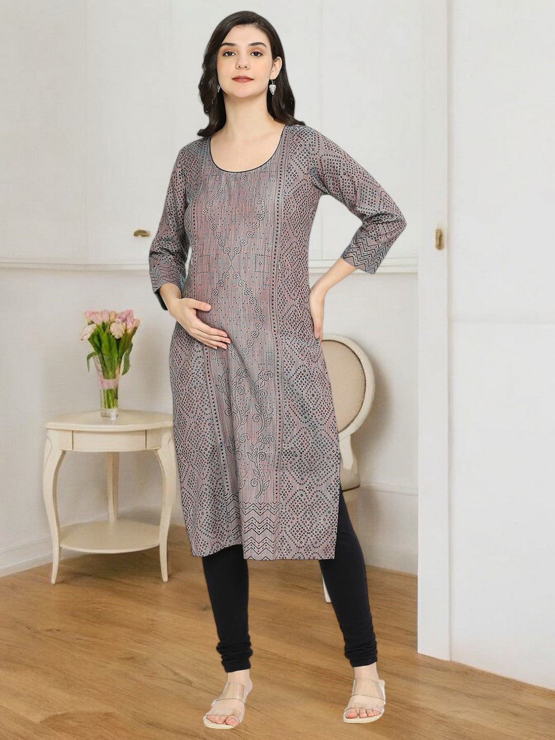 COZY STRAIGHT FEEDING KURTA FOR MOTHER
