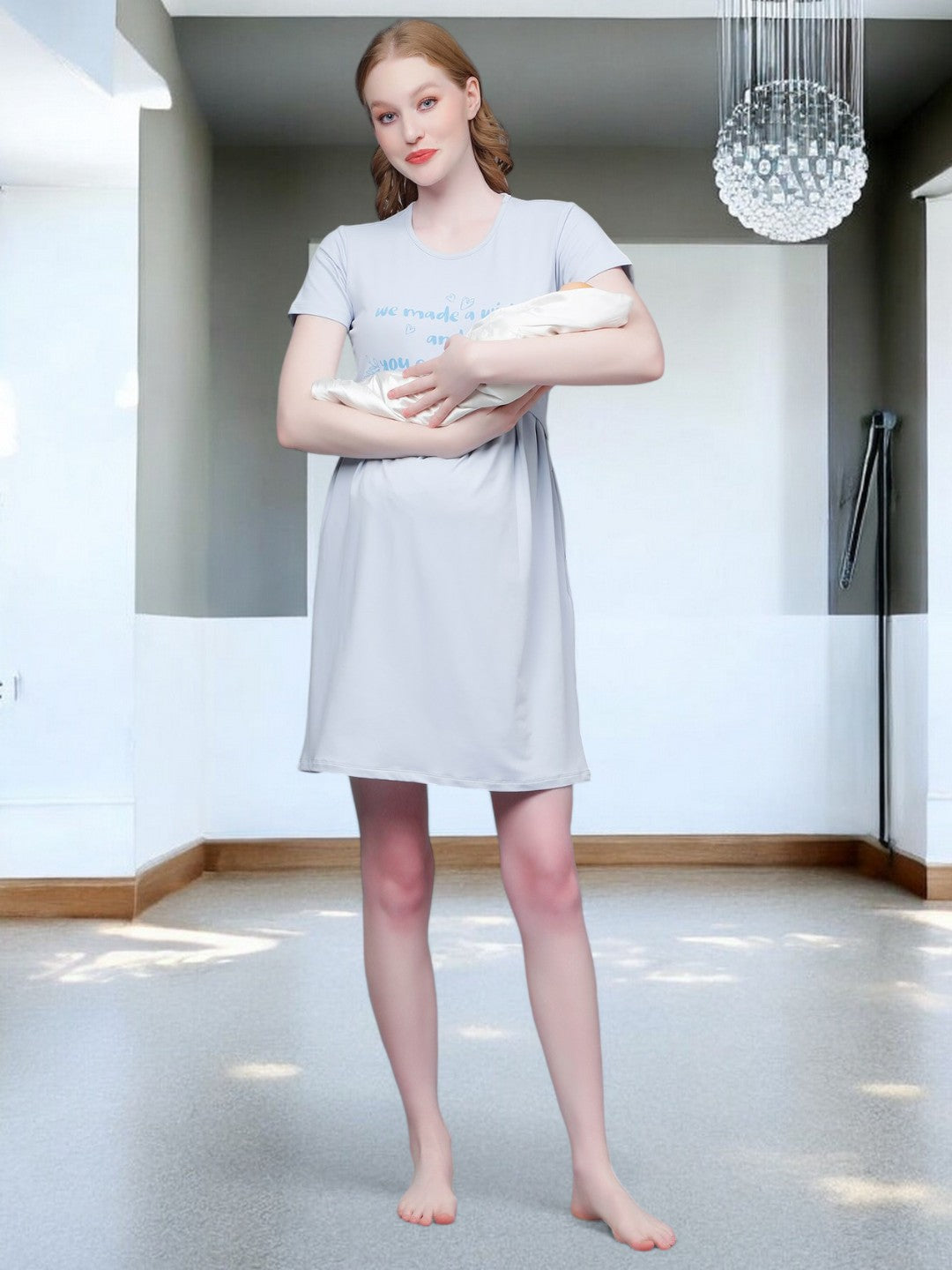 ON-TREND ZIPLESS MATERNITY SHEATH DRESS FOR WOMEN