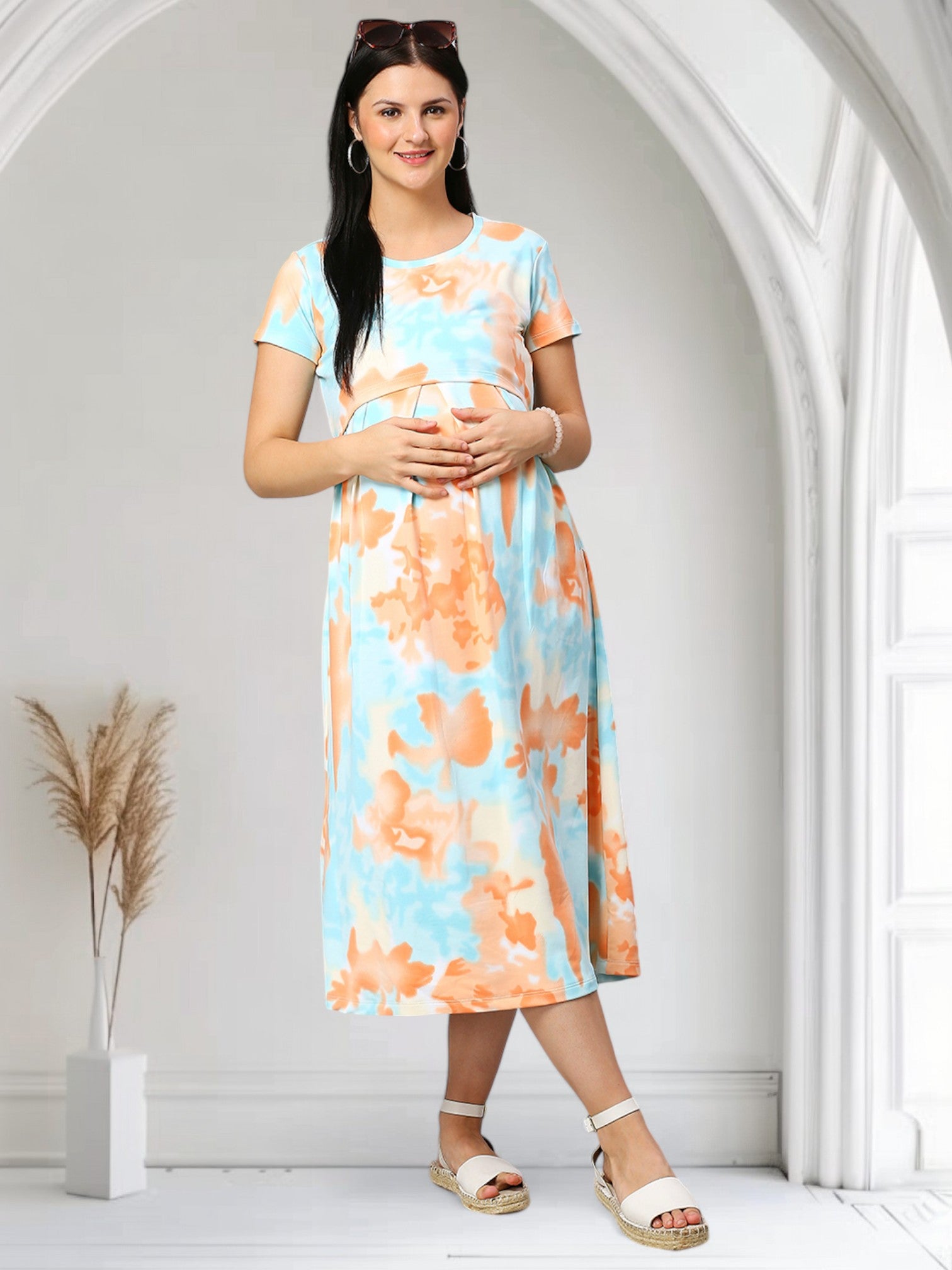 ELEGANT PREGNANCY ZIPLESS GOWN FOR WOMEN