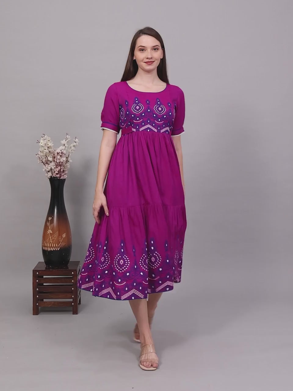 FASHIONABLE MATERNITY FLARED KURTA FOR WOMEN