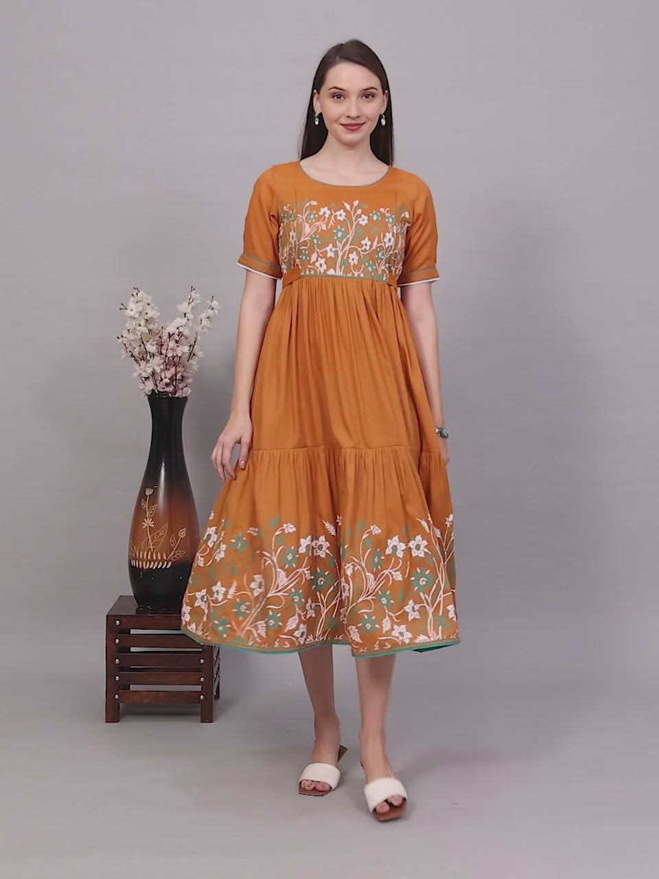 FASHIONABLE PREGNANCY FLARED KURTA FOR WOMEN