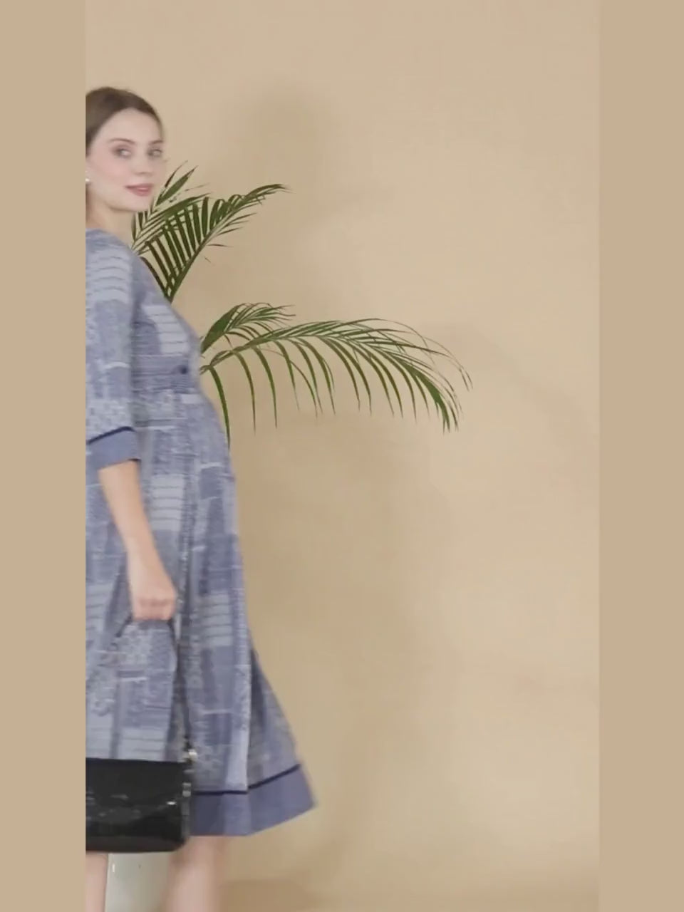 VIBRANT PREGNANCY FLARED KURTA FOR NURSING