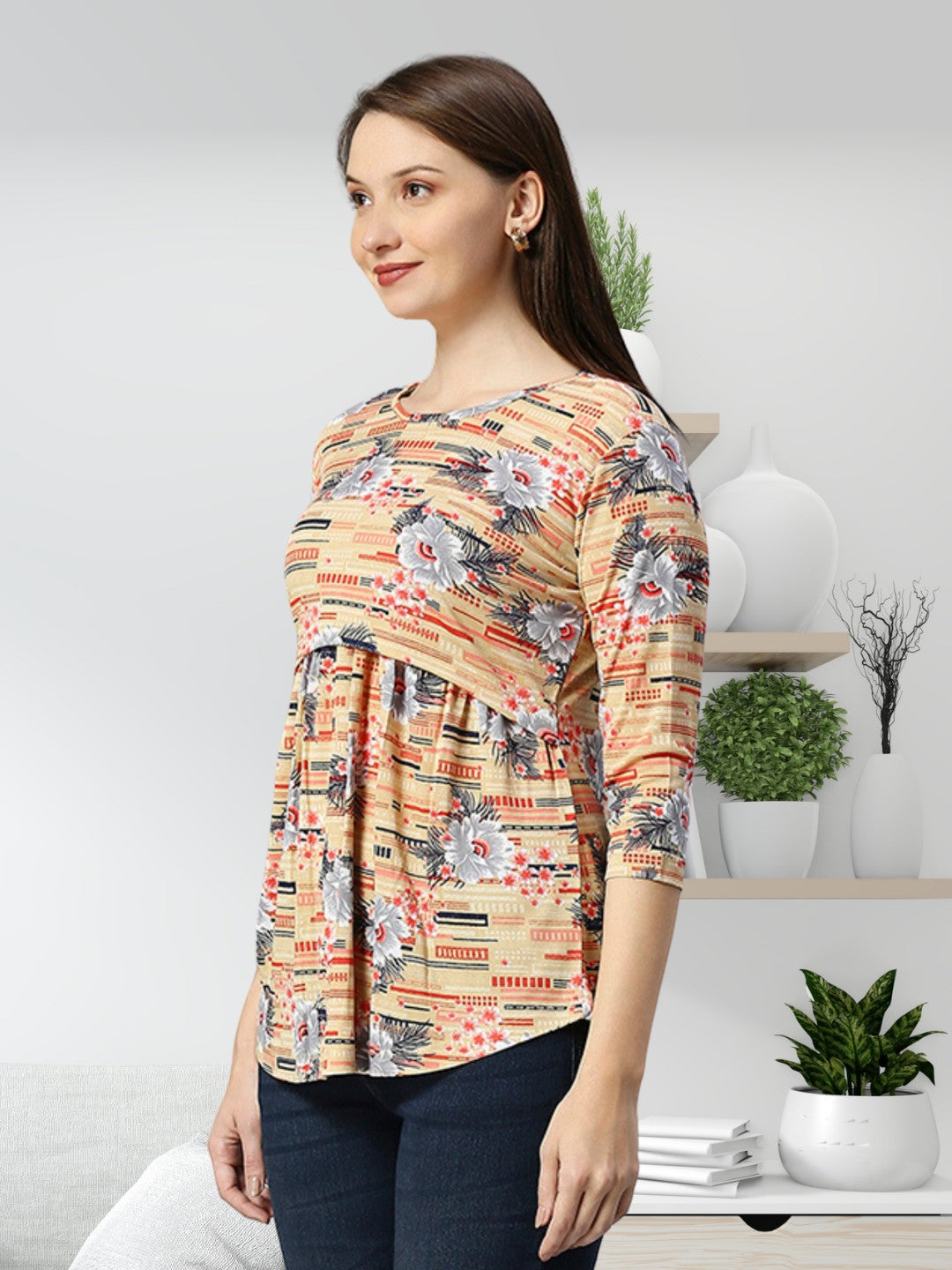 STYLISH ZIPLESS NURSING TOP FOR MOTHER