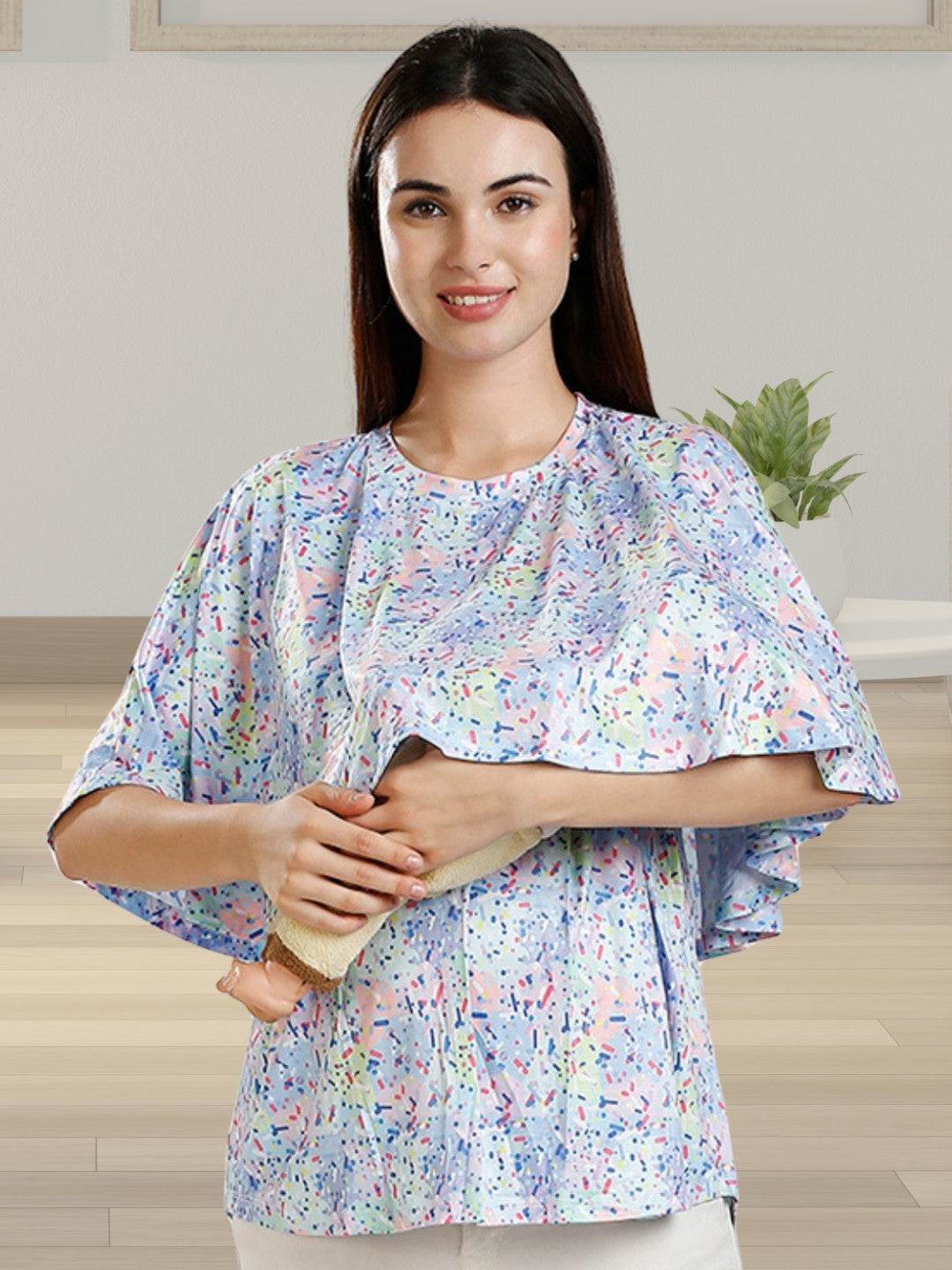 FASHIONABLE PREGANNCY ZIPLESS TOP WITH NURSING COVER