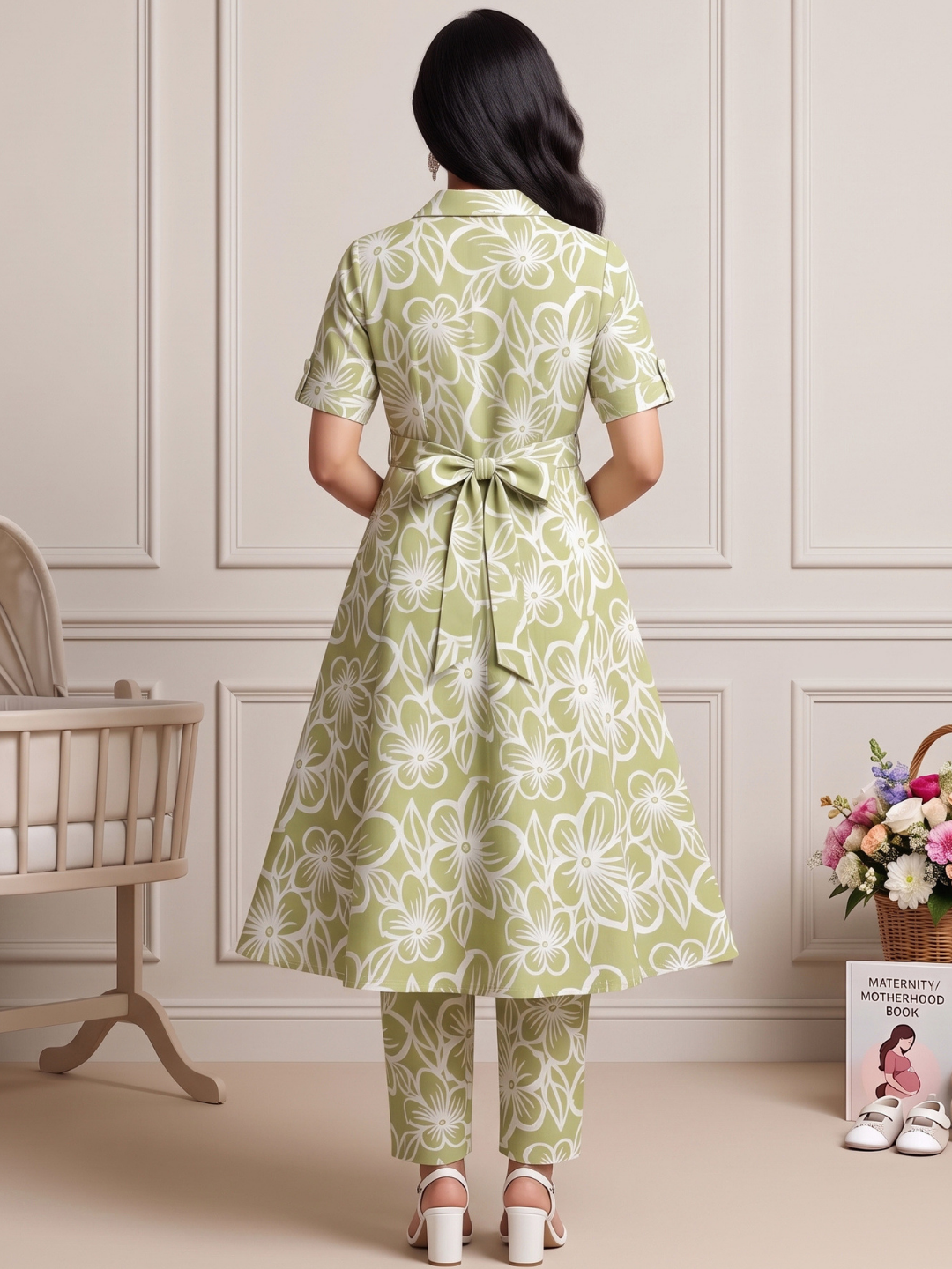 FASHIONABLE PREGNANCY FLARED COORD SET FOR WOMEN