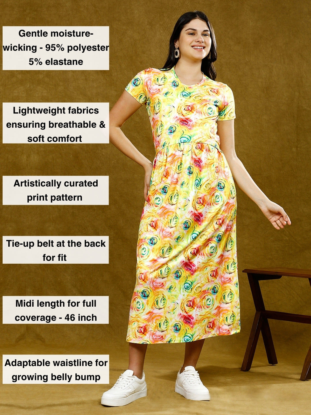 CHIC ZIPLESS PREGNANCY DRESS WITH POCKETS