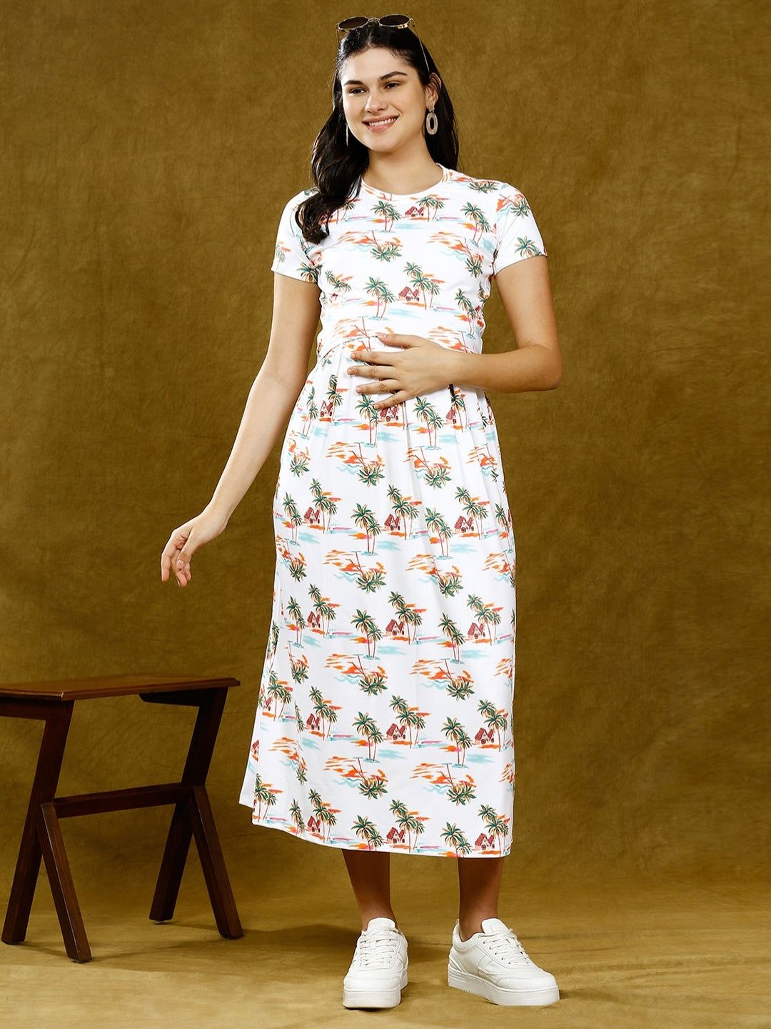 ELEVATE IN ZIPLESS PREGNNACY DRESS WITH POCKETS