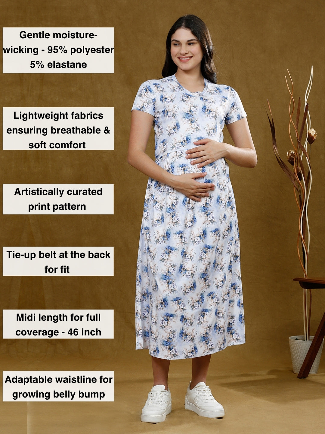 TIMELESS ZIPLESS MATERNITY DRESS WITH POCKETS