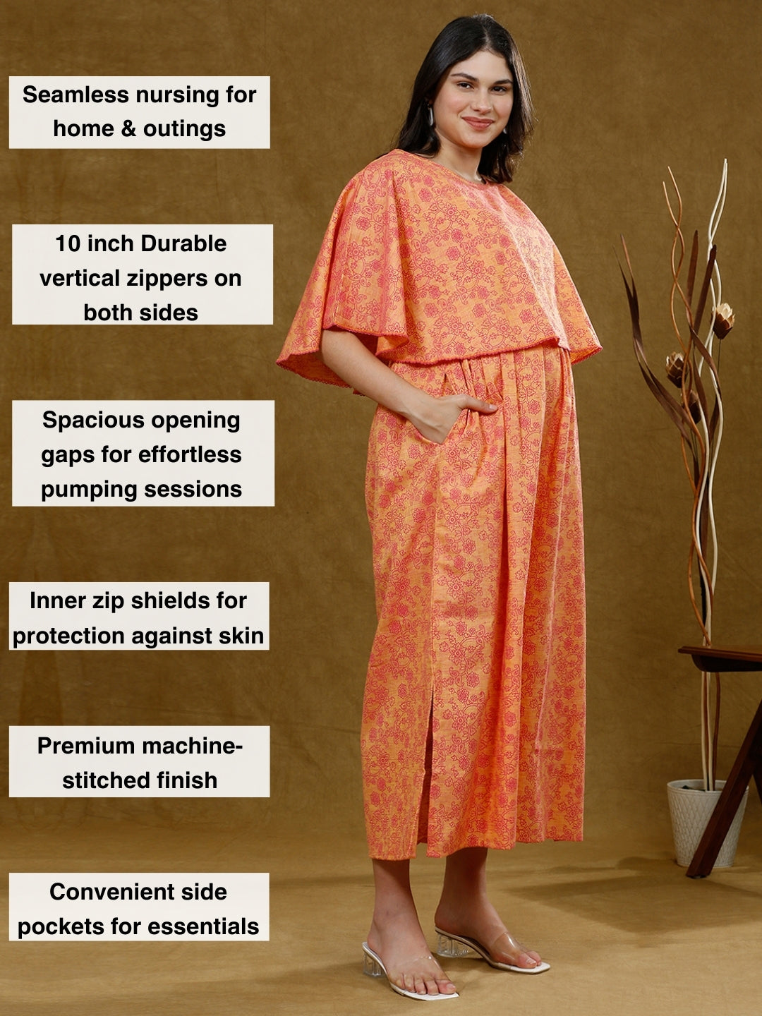 FLAUNT TRENDY MATERNITY PONCHO GOWN