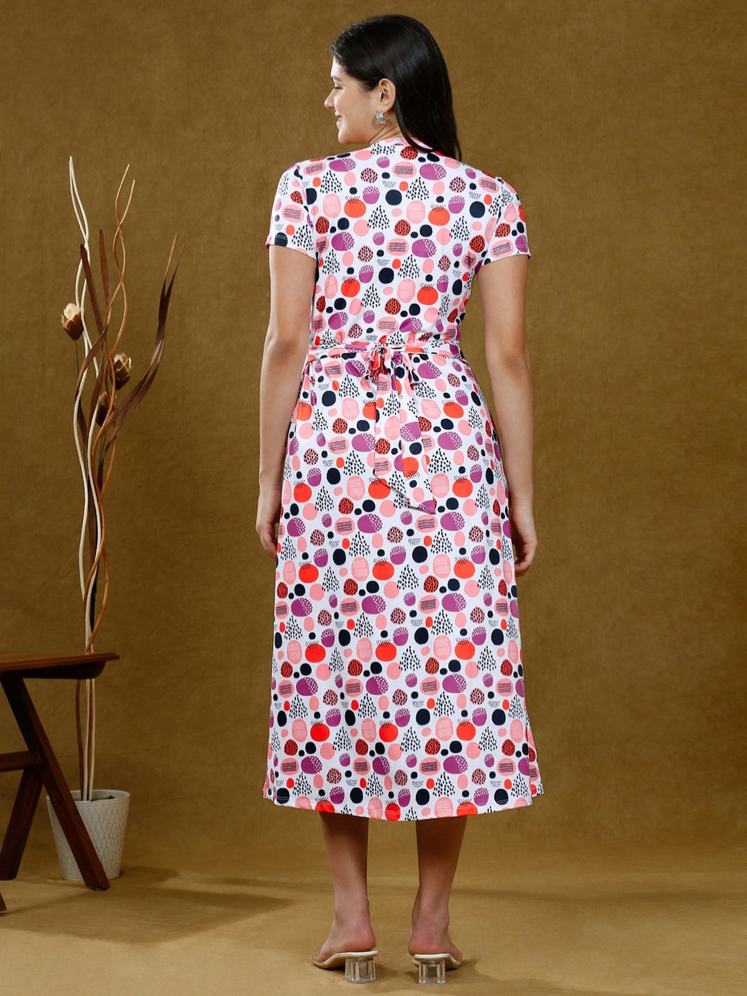 FASHIONABLE ZIPLESS MATERNITY DRESS WITH POCKETS