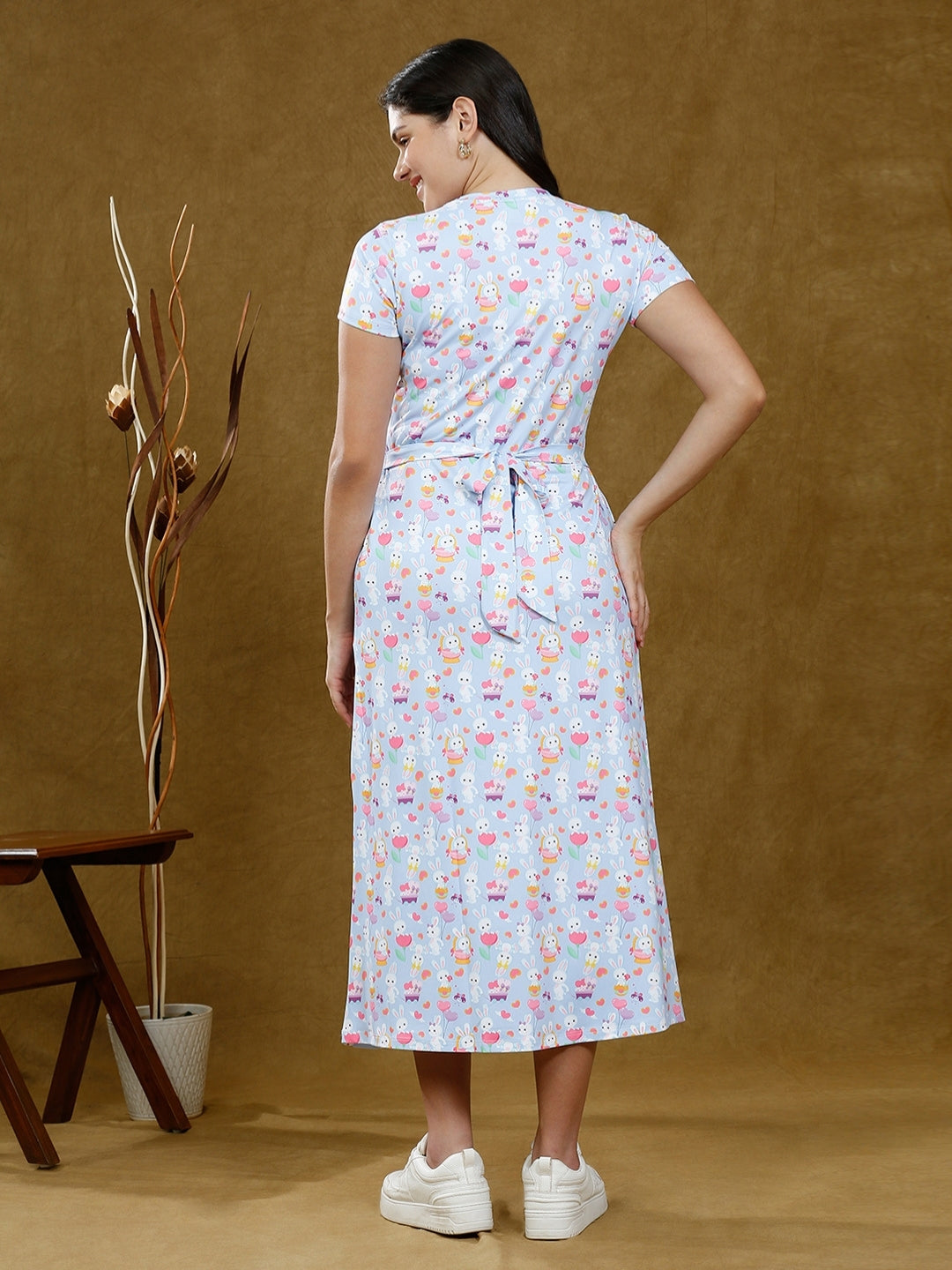 ADORN IN ZIPLESS MATERNITY DRESS WITH POCKETS