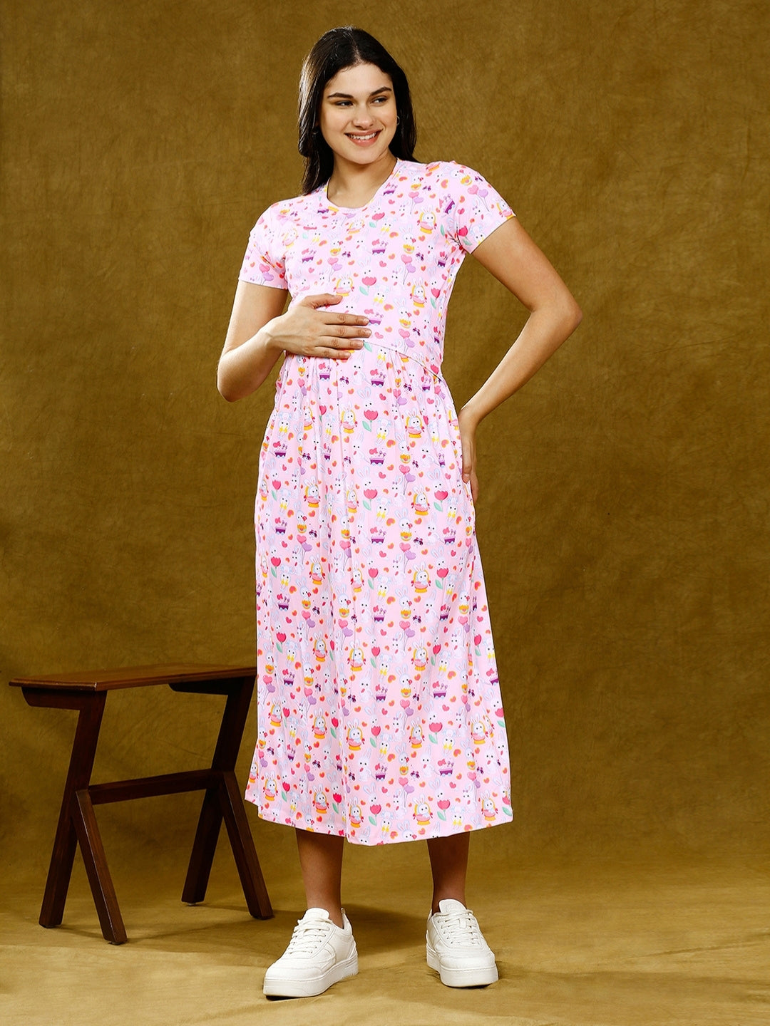 ADORN IN ZIPLESS FEEDING DRESS WITH POCKETS