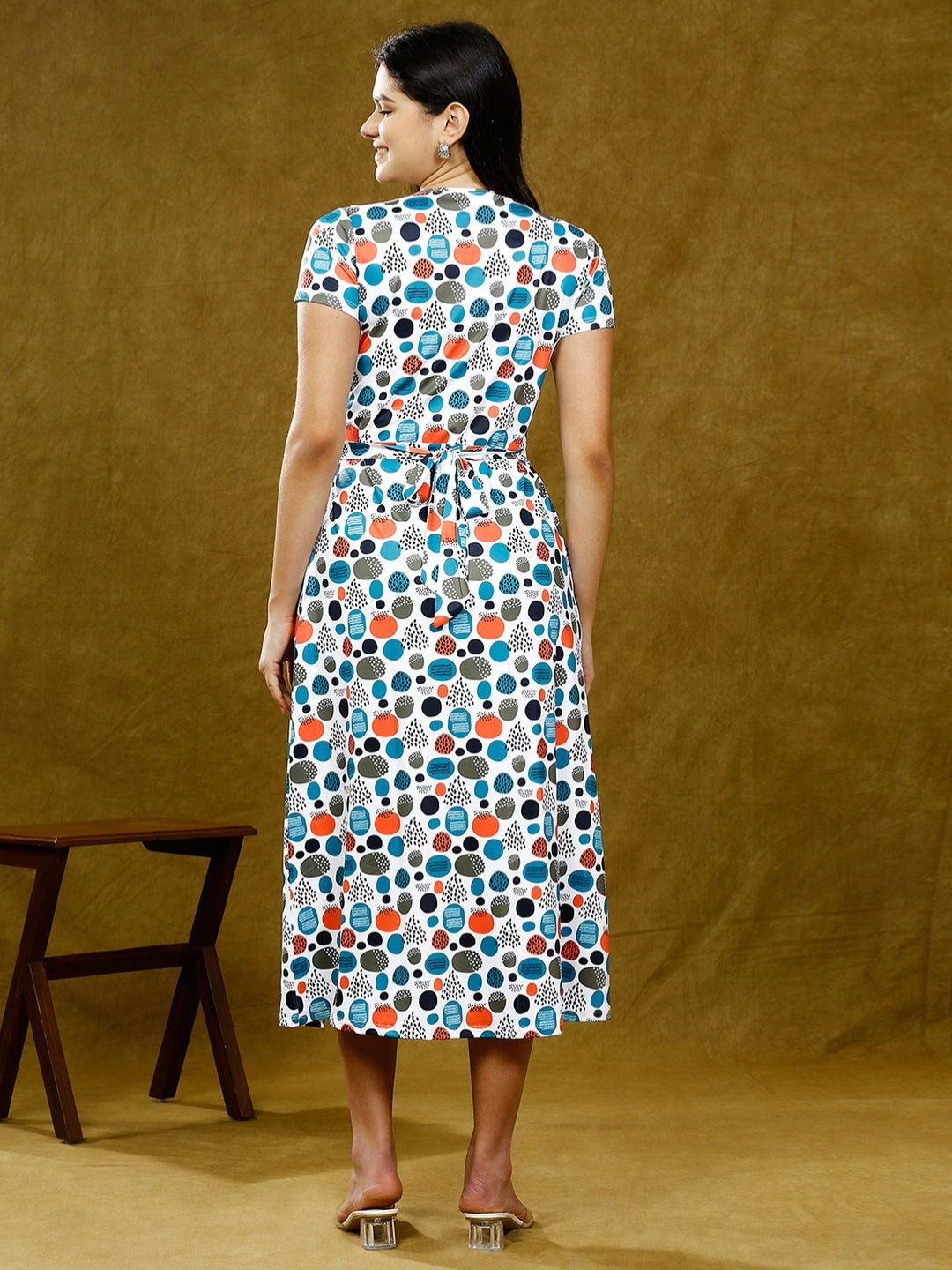 FASHIONABLE ZIPLESS FEEDING DRESS WITH POCKETS