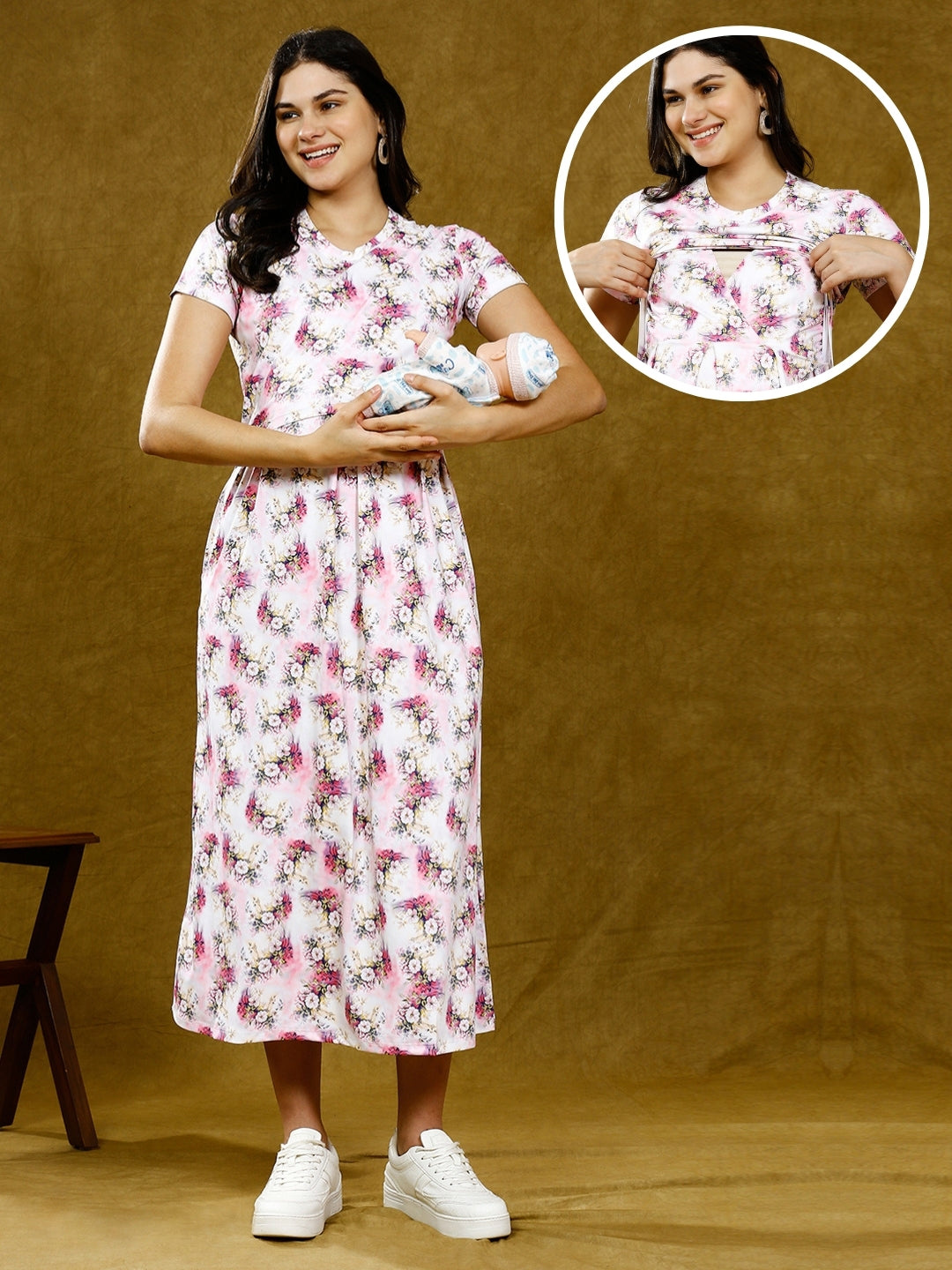 TIMELESS ZIPLESS PREGNANCY DRESS WITH POCKETS