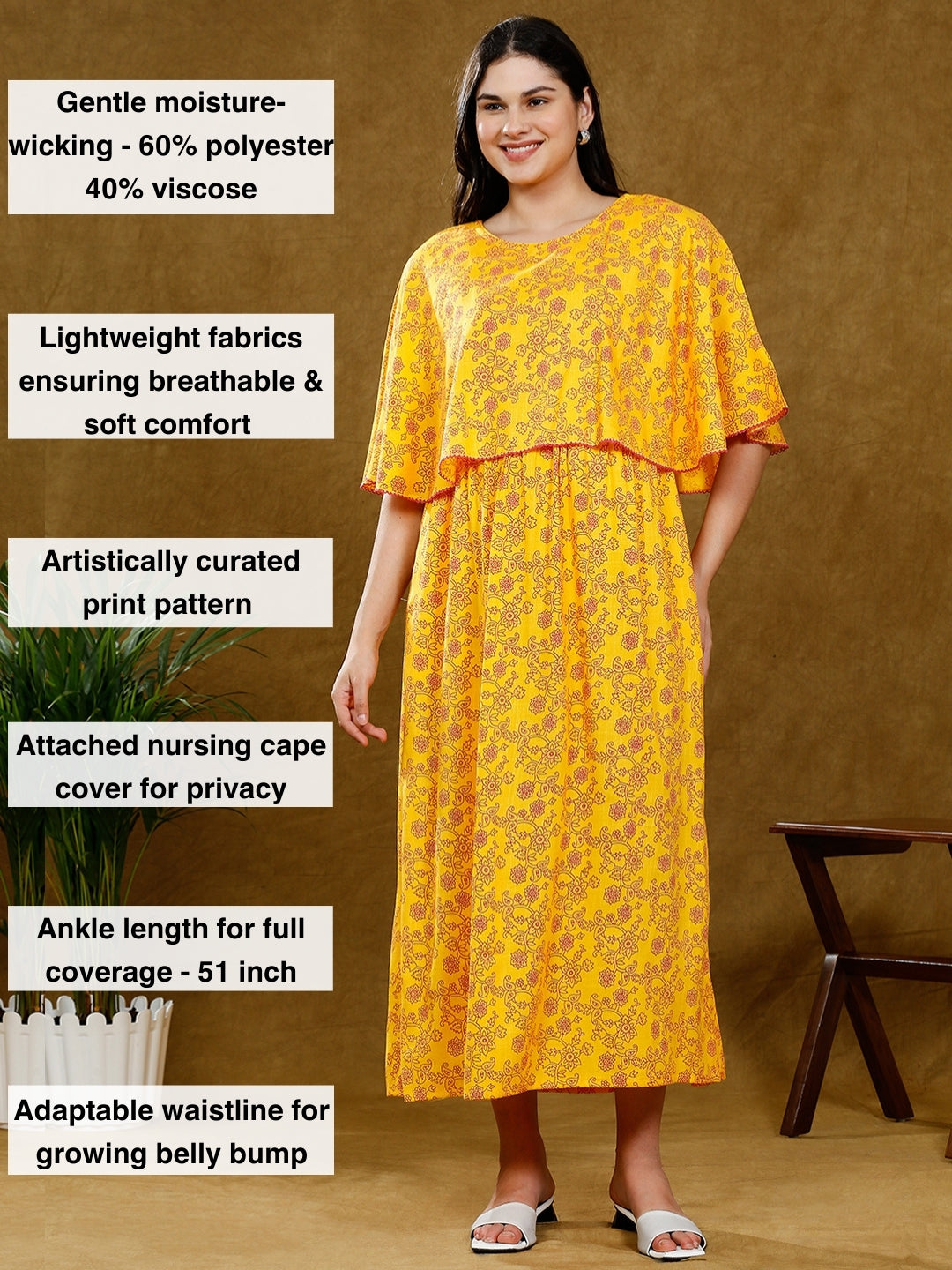 FLAUNT TRENDY NURSING PONCHO GOWN