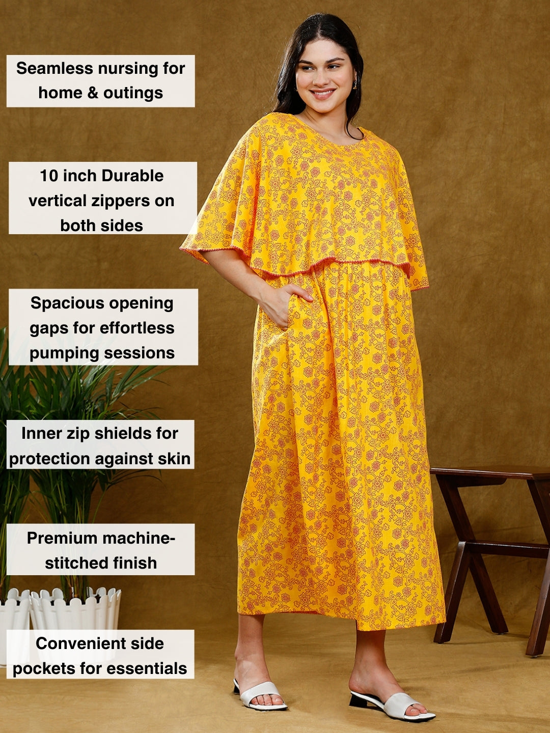 FLAUNT TRENDY NURSING PONCHO GOWN