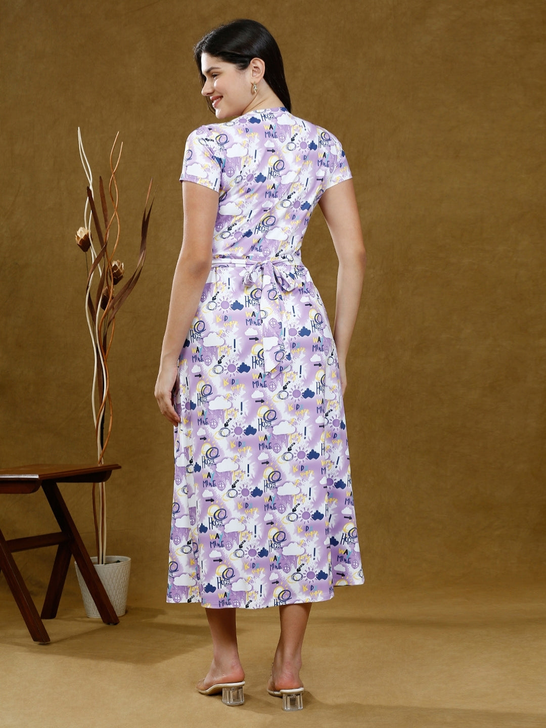 FASHIONABLE ZIPLESS PREGNANCY DRESS WITH POCKETS