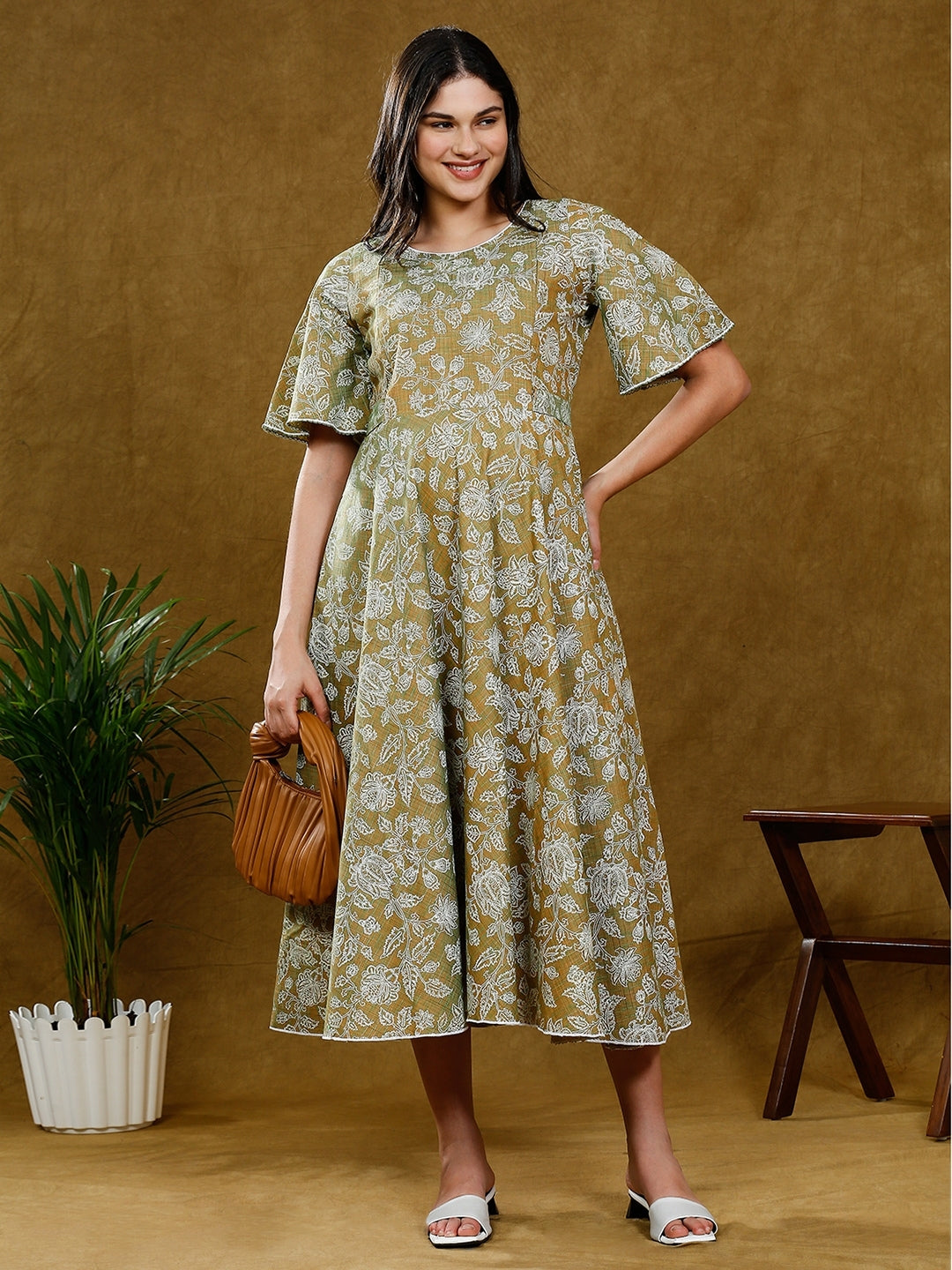 FASHIONABLE PREGNANCY FLARE KURTA WITH POCKET