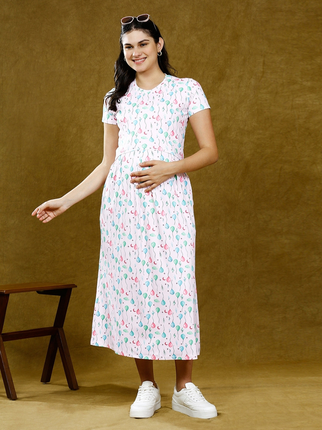 SLAY IN ZIPLESS MATERNITY DRESS WITH POCKETS