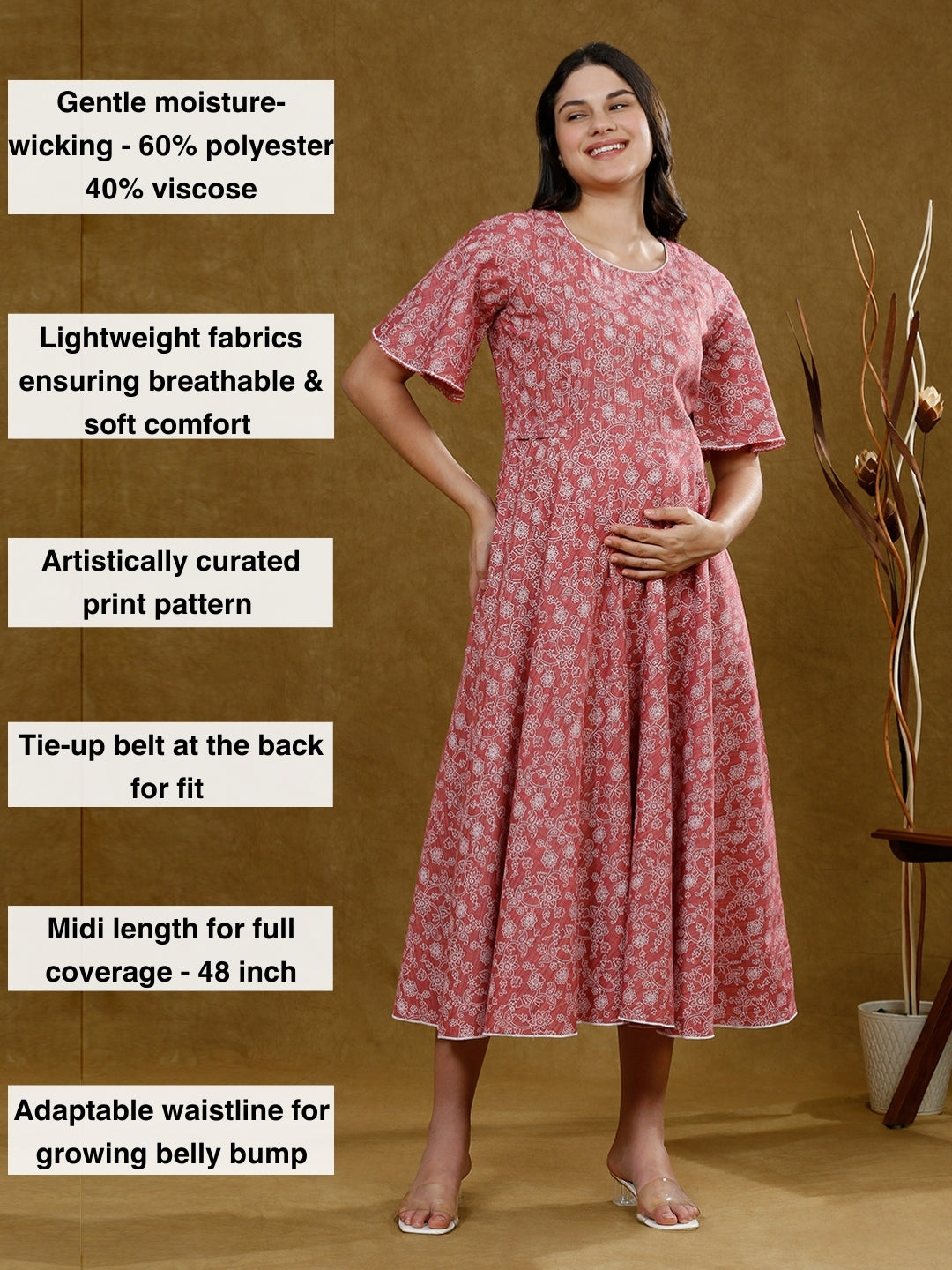 TRENDY MATERNITY FLARE KURTA WITH POCKET