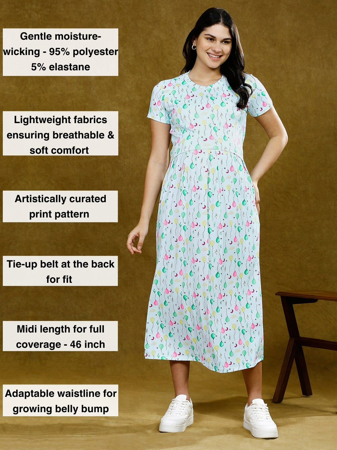 SLAY IN ZIPLESS NURSING DRESS WITH POCKETS